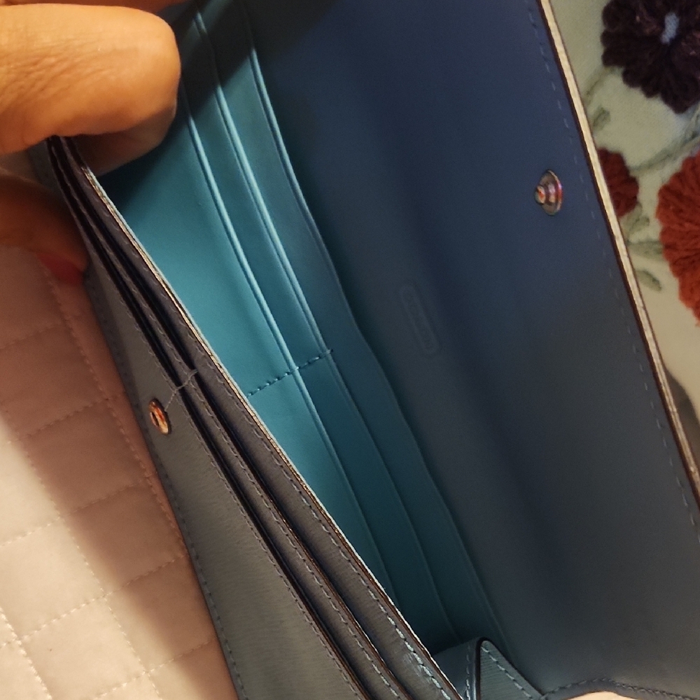 Coach Turquoise Slim Wallet - Picture 3 of 6